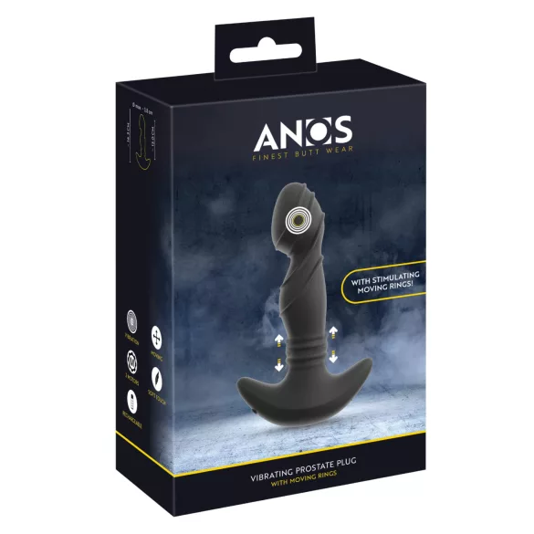 ANOS - bevegelig ring prostata vibrator (svart)