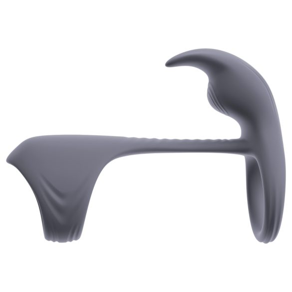 Beau Coeur Vylor - penis- og testikkelring med klitorisstimulator (grå)