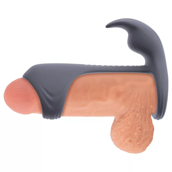 Beau Coeur Vylor - penis- og testikkelring med klitorisstimulator (grå)