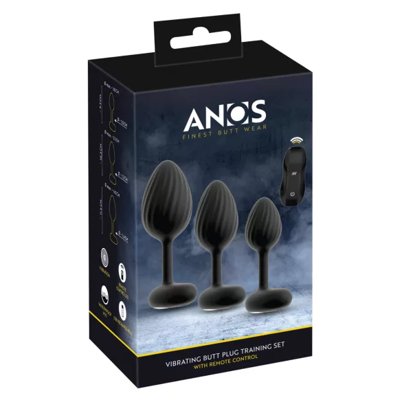ANOS - vibrerende analpluggsett (svart)