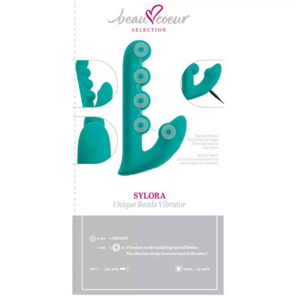 Beau Coeur Sylora - perler 2i1 vibrator (grønn)