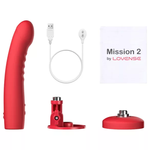 Lovense Mission 2 - App-styrt vibrator med sugekopp (rød)