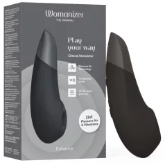   Womanizer Enhance 2-i-1 luftbølge-klitorisstimulator + vibrator (svart)
