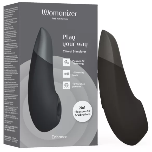 Womanizer Enhance 2-i-1 luftbølge-klitorisstimulator + vibrator (svart)