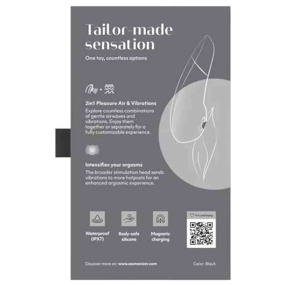 Womanizer Enhance 2-i-1 luftbølge-klitorisstimulator + vibrator (svart)