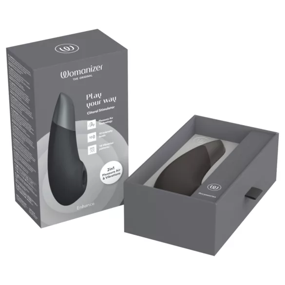 Womanizer Enhance 2-i-1 luftbølge-klitorisstimulator + vibrator (svart)