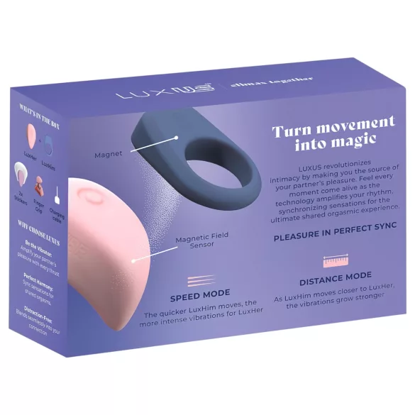 LUXUS Climax Together by Kiiroo - magnetisk, app-styrt parvibrator-sett