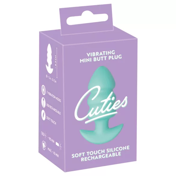 Cuties Mini - rund vibrerende analplugg (grønn)