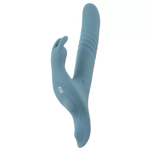 You2Toys - 3‑delt påsettbar kaninvibrator med støtefunksjon og fjernkontroll (blå)