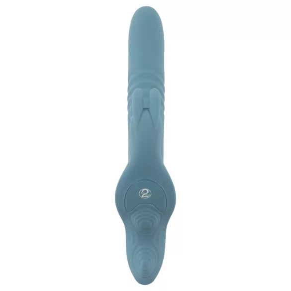 You2Toys - 3‑delt påsettbar kaninvibrator med støtefunksjon og fjernkontroll (blå)