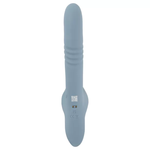 You2Toys - 3‑delt påsettbar kaninvibrator med støtefunksjon og fjernkontroll (blå)