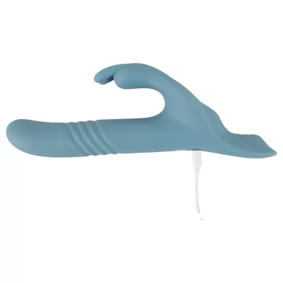 You2Toys - 3‑delt påsettbar kaninvibrator med støtefunksjon og fjernkontroll (blå)