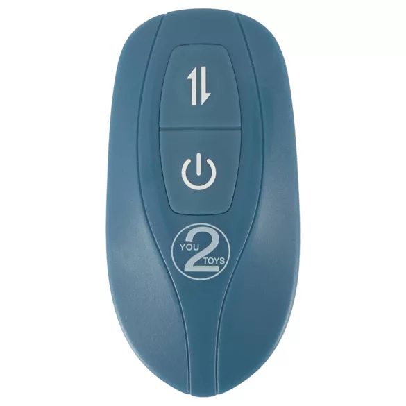 You2Toys - 3‑delt påsettbar kaninvibrator med støtefunksjon og fjernkontroll (blå)