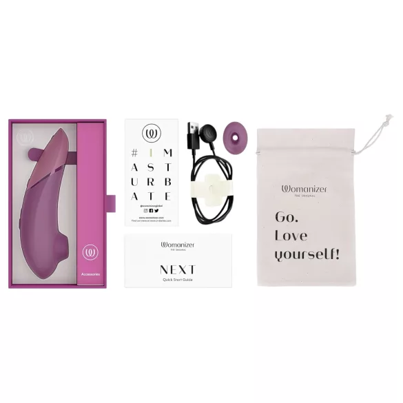 Womanizer Next - oppladbar, luftvibrerende klitorisstimulator (rosa)