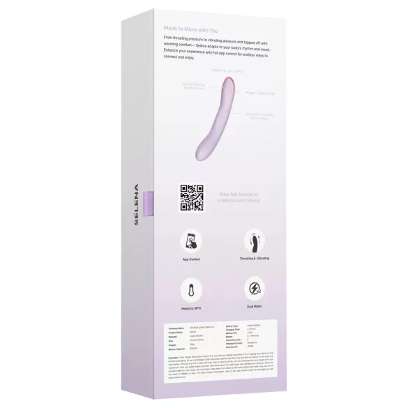 Svakom Selena - oppvarmet, støtende G-punktvibrator (lilla)