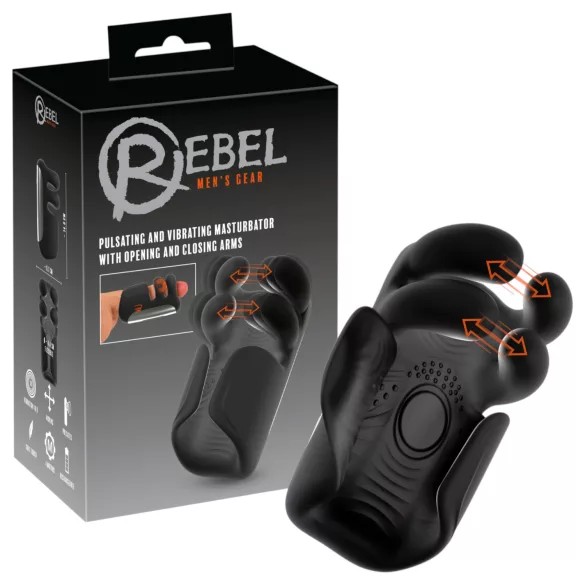Rebel - pulserende, vibrerende masturbator (svart)
