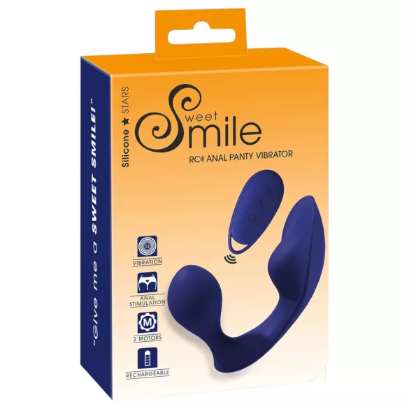 SMILE - fjernstyrt anal- og trusevibrator (blå)