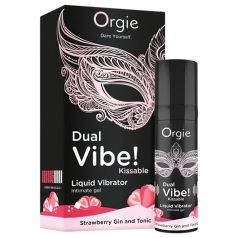   Orgie Dual Vibe - unisex flytende vibrator - Jordbær - Gin Tonic (15ml)