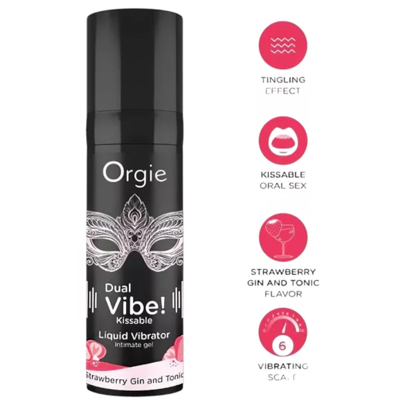 Orgie Dual Vibe - unisex flytende vibrator - Jordbær - Gin Tonic (15ml)