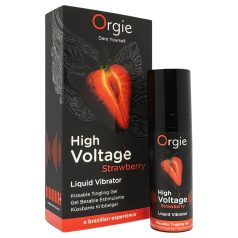 Orgie High Voltage - flytende vibrator - jordbær (15ml)