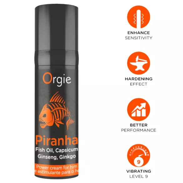 Orgie Piranha Power Cream stimulerende krem for menn (15 ml)