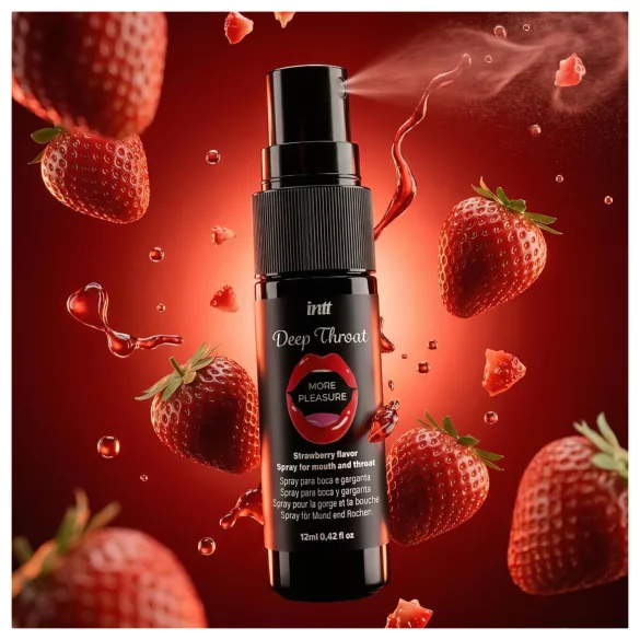 intt Deep Throat - halsspray for dypt munnsex - jordbær (12 ml)