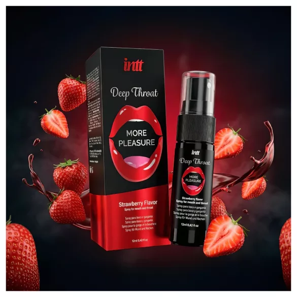 intt Deep Throat - halsspray for dypt munnsex - jordbær (12 ml)