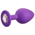 Baseks - silikon analplugg med krystall (lilla) - 8 cm