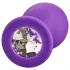 Baseks - silikon analplugg med krystall (lilla) - 8 cm