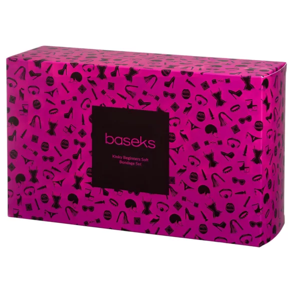 Baseks - mykt bondage-sett for nybegynnere (svart) - 10 deler