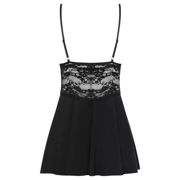 Obsessive - blond babydoll og stringtruse (svart)