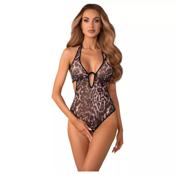Obsessive Addia - leopardmønstret åpen body