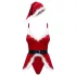 Obsessive Hot Santa - tredelt nissekostyme for kvinner (rød)