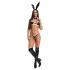 Obsessive Night Bunny - firsdelt kaninkostyme for kvinner (svart)
