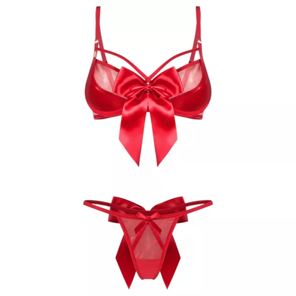Obsessive Gifty - todelt sexy undertøyssett for kvinner (rød) - L/XL