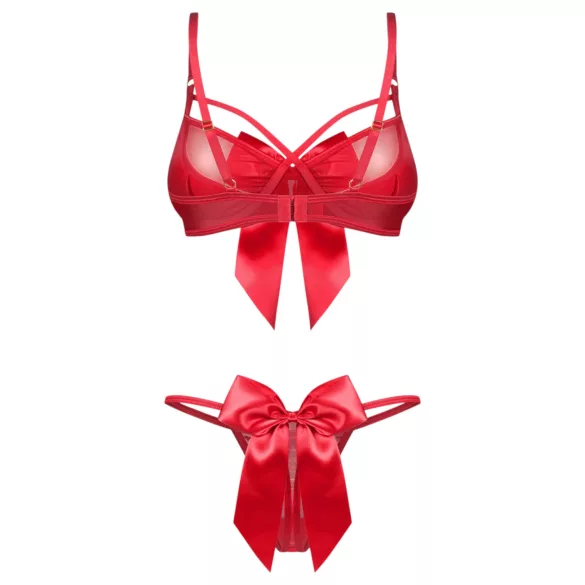 Obsessive Gifty - todelt sexy undertøyssett for kvinner (rød) - L/XL