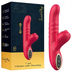   Erospace Sweet Play - 2-i-1 støtende og klitorisstimulerende vibrator (rød)