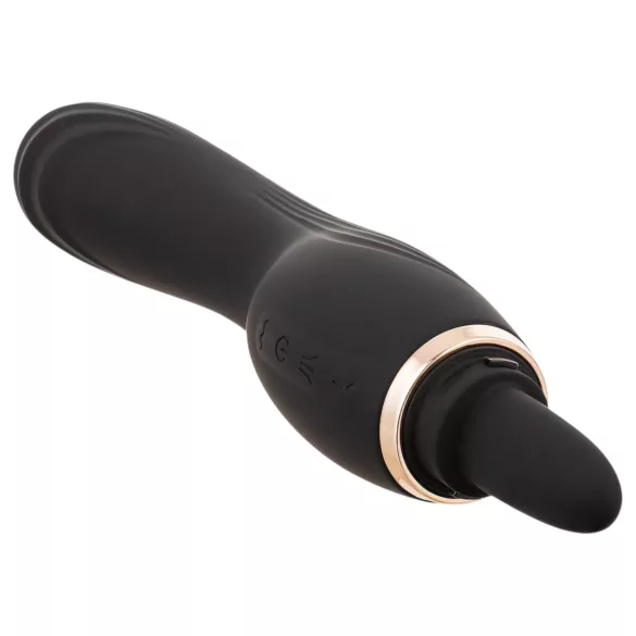 Sweet Play - 2-i-1 vibrator med klittslikker med tunge og sugefunksjon (svart)