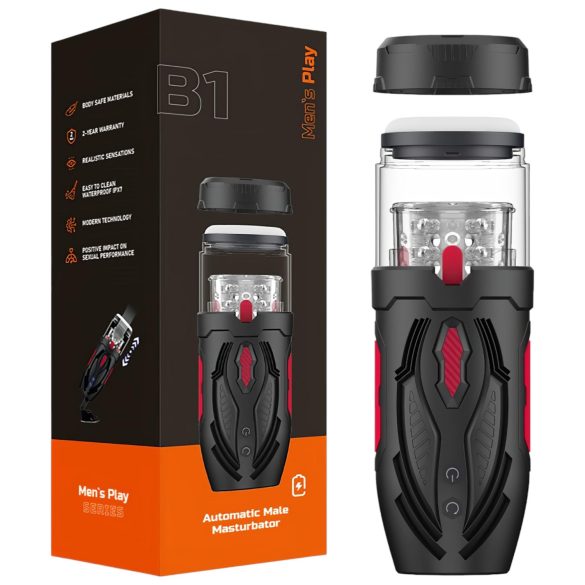 Men's Play - roterende masturbator (svart)