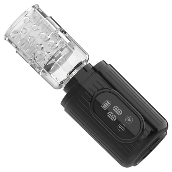 Men's Play - roterende, sugende, vibrerende masturbator (svart)