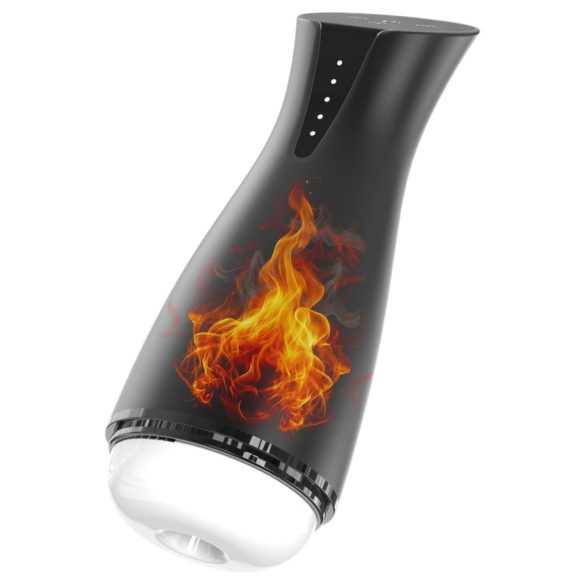 Men's Play - sugende, vibrerende masturbator med oppvarmingsfunksjon (svart)