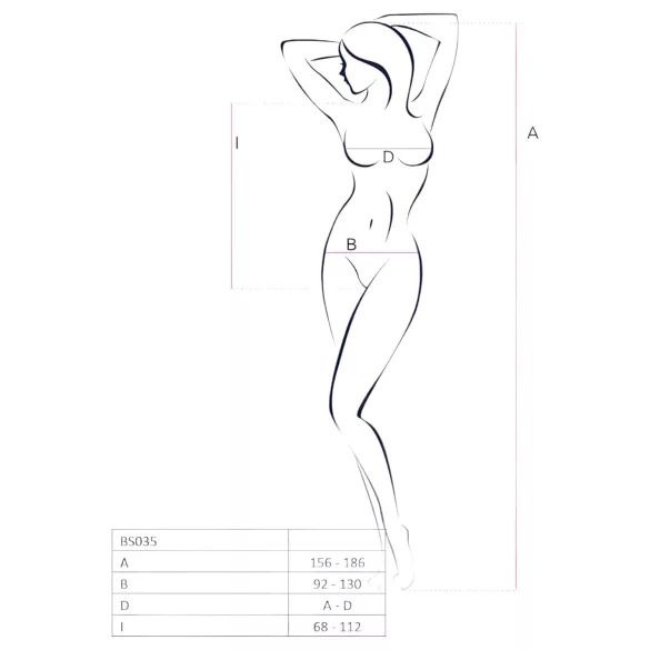 Passion BS035 - stroppeløs, åpen netting-body (rød) - S-L