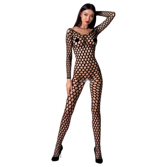 Passion BS077 - Langermet netting jumpsuit (svart) - S-L