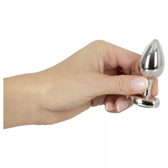 Magic Shiver - metall analt plugg med stein (blå)