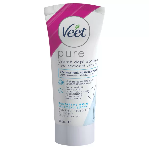Veet Pure - hårfjerningskrem for ben og kropp - for sensitiv hud (200 ml)