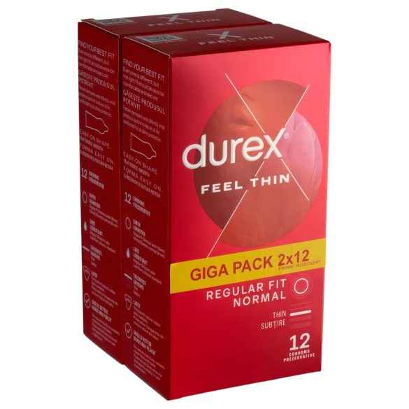 Durex Feel Thin - realistisk følelse kondompakke (2x12 stk)