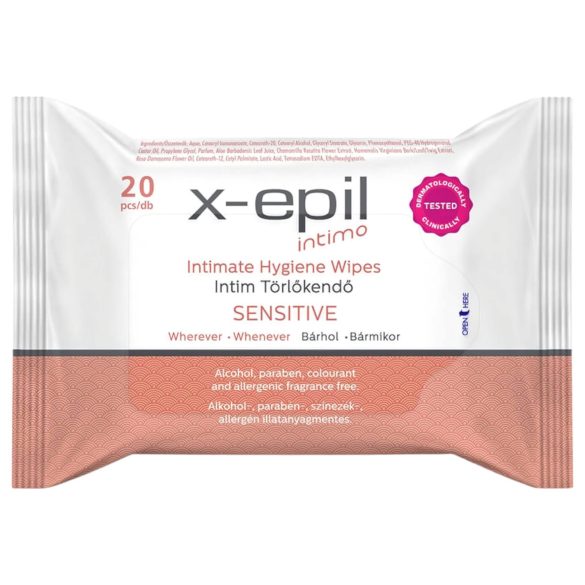 X-Epil Intimo Sensitive - intime våtservietter (20 stk)