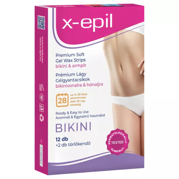 X-Epil - Ferdigbrukte voksstrips 12 stk - bikini/armhuler
