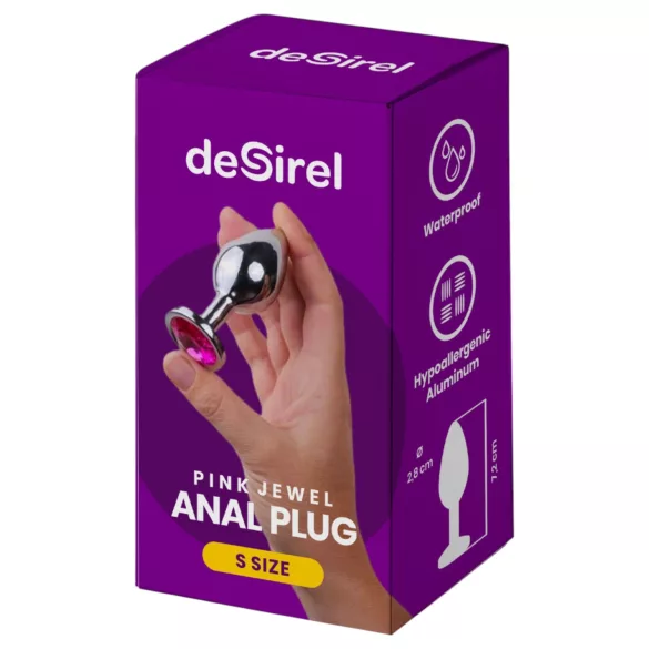 Desirel Pink Jewel S - analplugg (sølv-rosa)