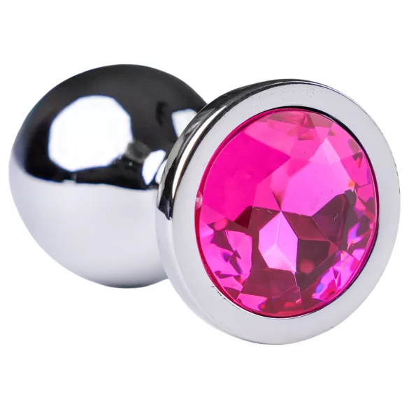 Desirel Pink Jewel S - analplugg (sølv-rosa)